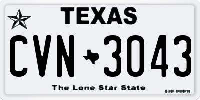 TX license plate CVN3043