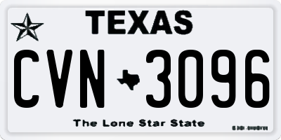 TX license plate CVN3096