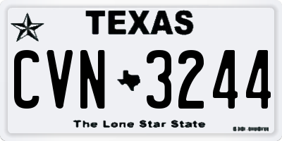 TX license plate CVN3244