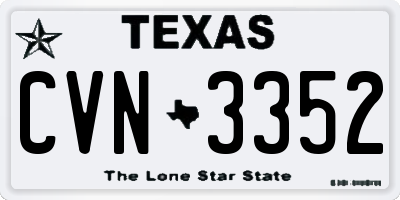 TX license plate CVN3352