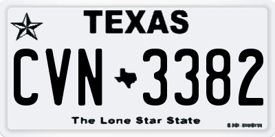 TX license plate CVN3382