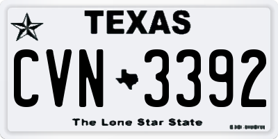TX license plate CVN3392