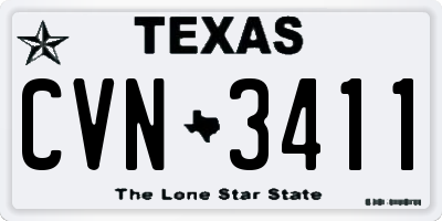 TX license plate CVN3411