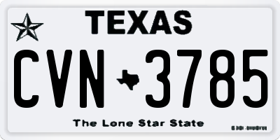 TX license plate CVN3785