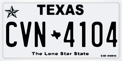 TX license plate CVN4104