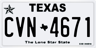 TX license plate CVN4671