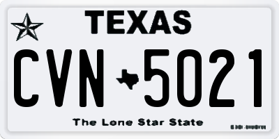 TX license plate CVN5021
