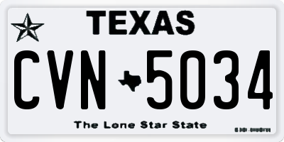 TX license plate CVN5034