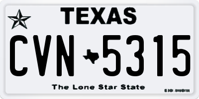 TX license plate CVN5315