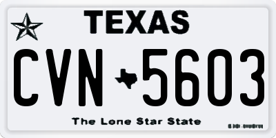 TX license plate CVN5603