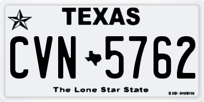 TX license plate CVN5762