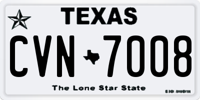 TX license plate CVN7008