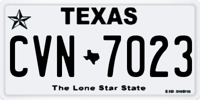 TX license plate CVN7023