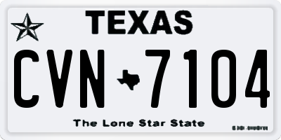 TX license plate CVN7104