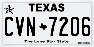 TX license plate CVN7206