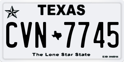 TX license plate CVN7745