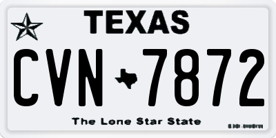 TX license plate CVN7872