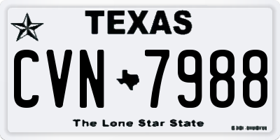 TX license plate CVN7988