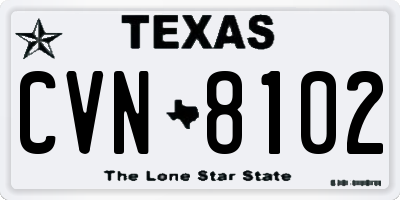 TX license plate CVN8102