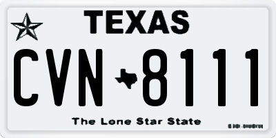 TX license plate CVN8111