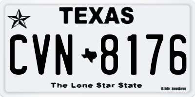 TX license plate CVN8176