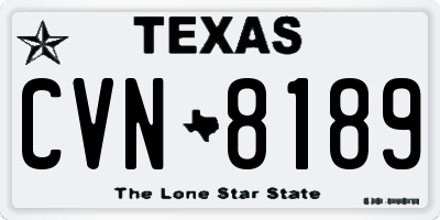 TX license plate CVN8189