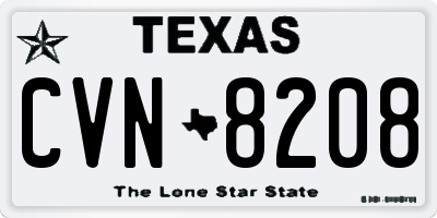 TX license plate CVN8208