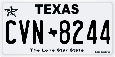 TX license plate CVN8244