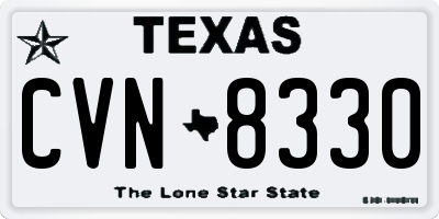 TX license plate CVN8330