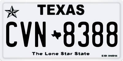 TX license plate CVN8388
