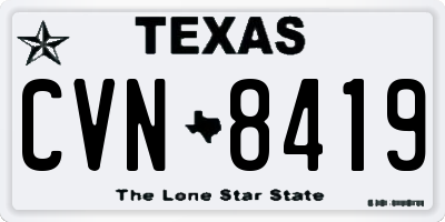 TX license plate CVN8419