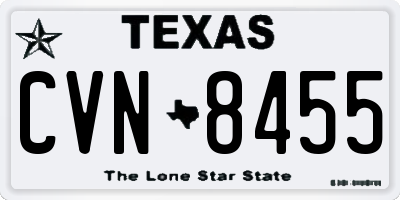 TX license plate CVN8455