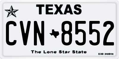 TX license plate CVN8552