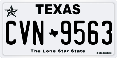 TX license plate CVN9563