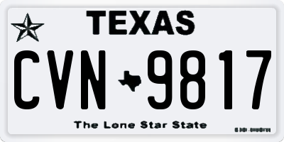 TX license plate CVN9817