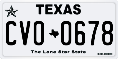 TX license plate CVO0678