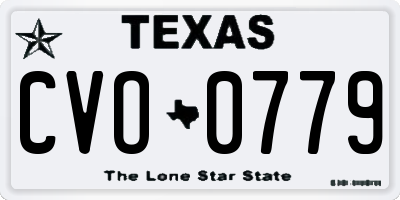 TX license plate CVO0779