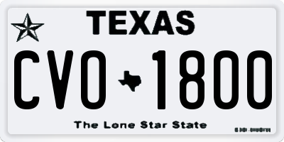 TX license plate CVO1800