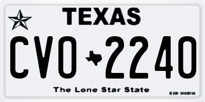 TX license plate CVO2240