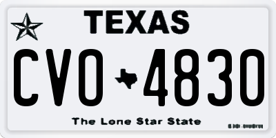 TX license plate CVO4830