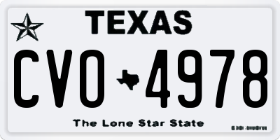 TX license plate CVO4978