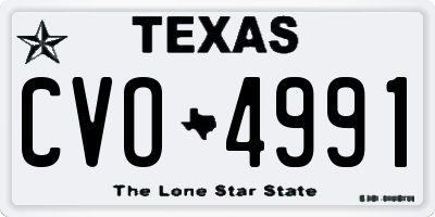 TX license plate CVO4991