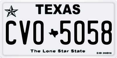 TX license plate CVO5058