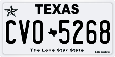 TX license plate CVO5268