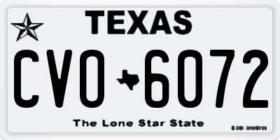 TX license plate CVO6072