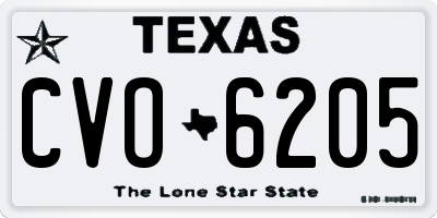TX license plate CVO6205