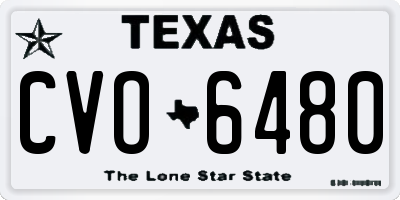 TX license plate CVO6480