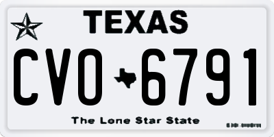 TX license plate CVO6791