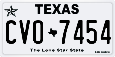 TX license plate CVO7454