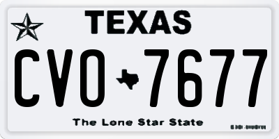 TX license plate CVO7677